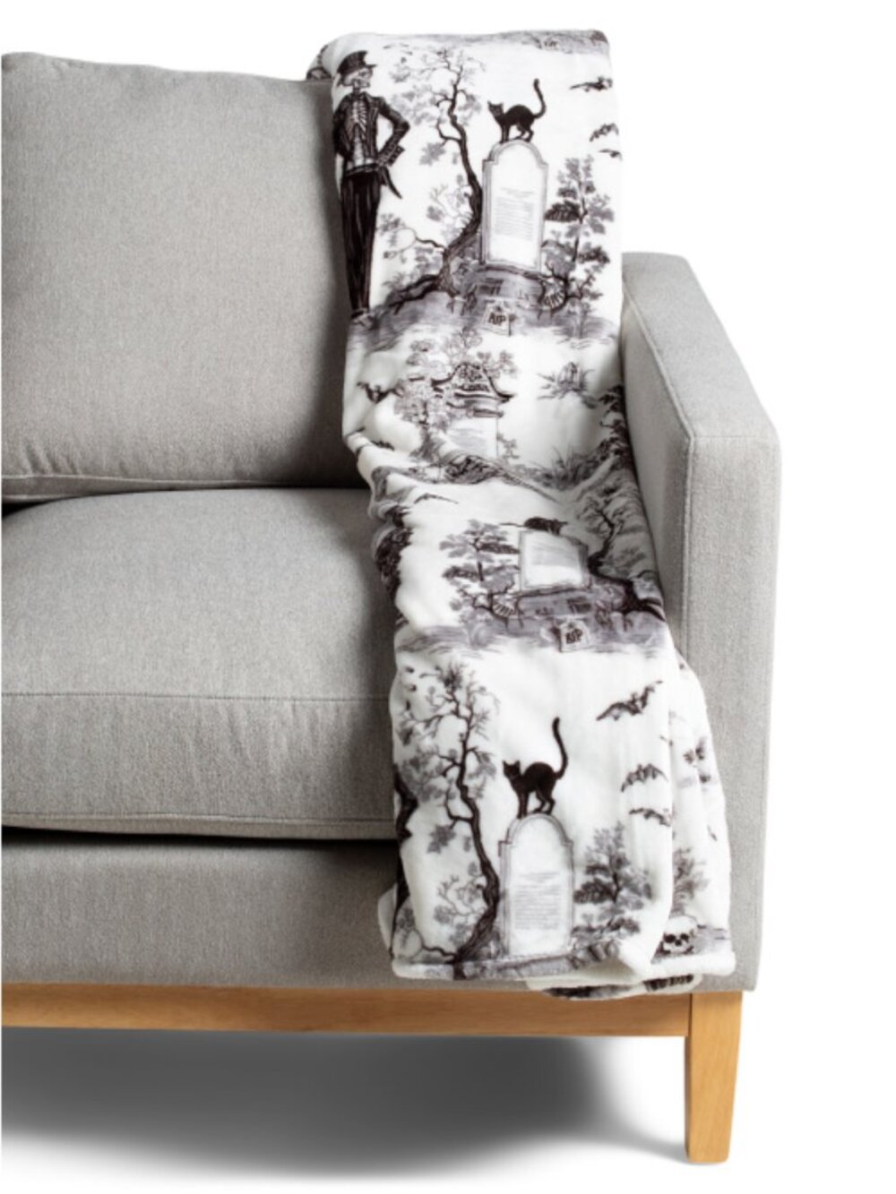 ENVOGUE Skeleton Toile Plush Blanket - Picture 2 of 5